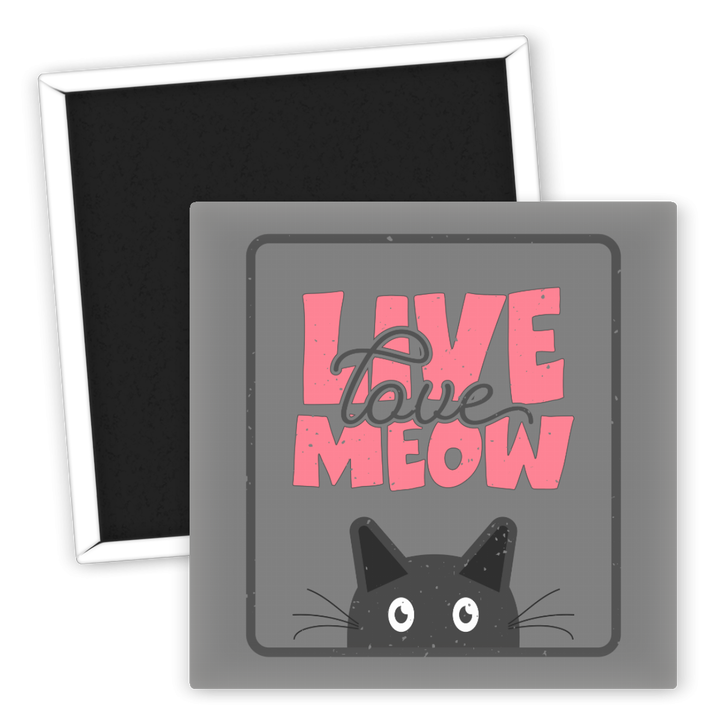 Zum Produkt Kühlschrankmagnet Katzenliebhaber Live Love Meow Design