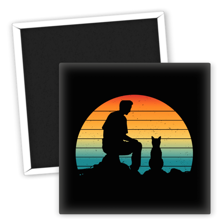 Zum Produkt Katzenliebhaber Kühlschrankmagnet Sonnenuntergang Motiv