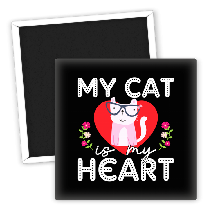 Zum Produkt Kühlschrankmagnet für Katzenliebhaber mit Herzmotiv