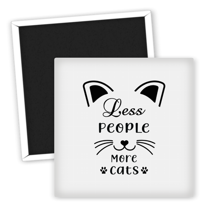 Zum Produkt Kühlschrankmagnet Katzenliebhaber Less People More Cats Design