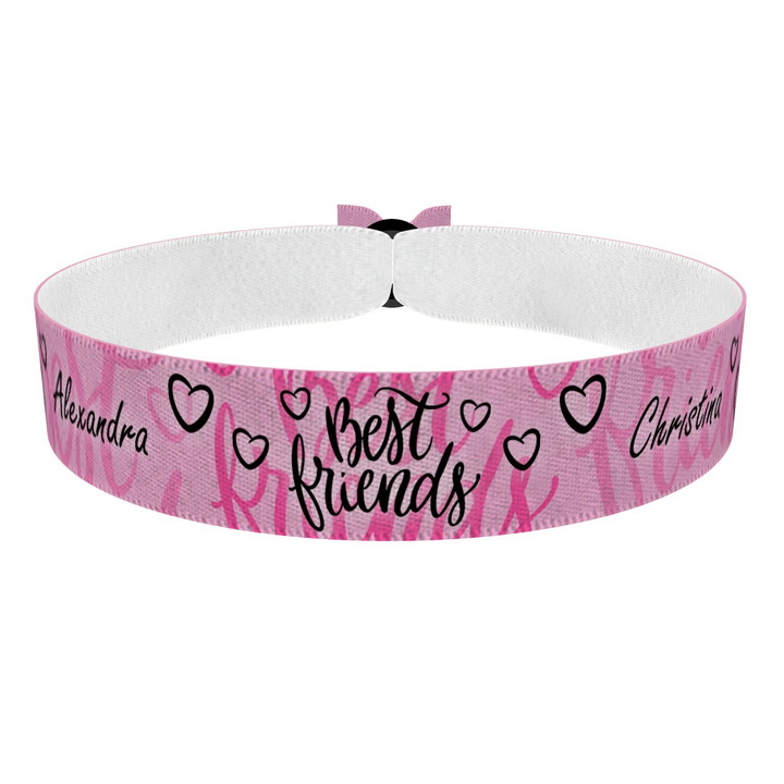 Zum Produkt Best Friends rosa Stoffarmband