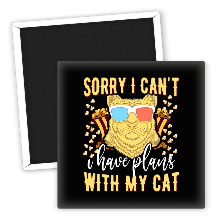 Zum Produkt Kühlschrankmagnet Katzenliebhaber mit Planen und Popcorn