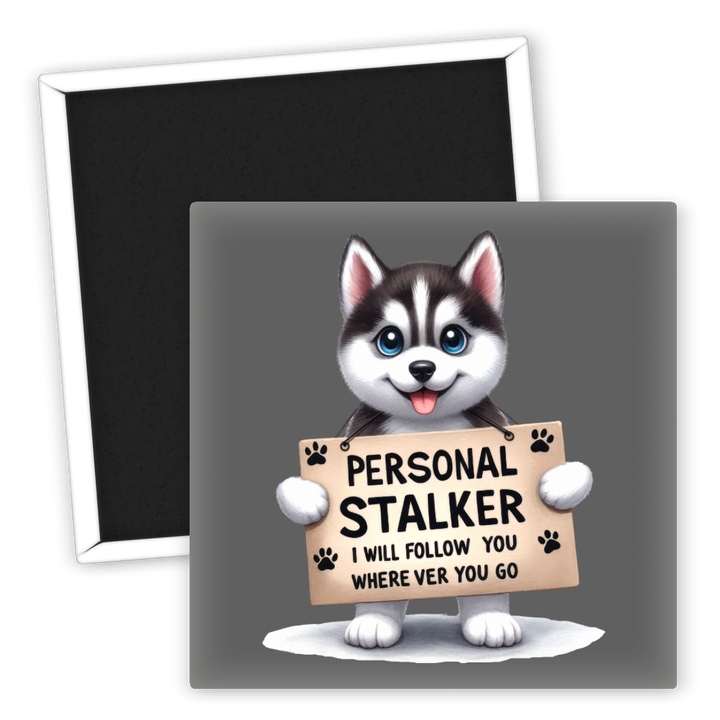 Zum Produkt Hunde Kühlschrankmagnet Personal Stalker süßer Huskymotiv