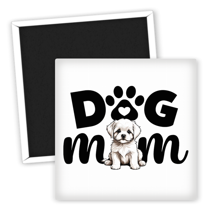 Zum Produkt Kühlschrankmagnet Hundeliebhaber Dog Mom mit niedlichem Welpenmotiv