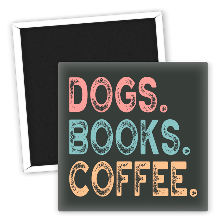 Zum Produkt Kühlschrankmagnet für Hundeliebhaber Hunde Bücher Kaffee Gift