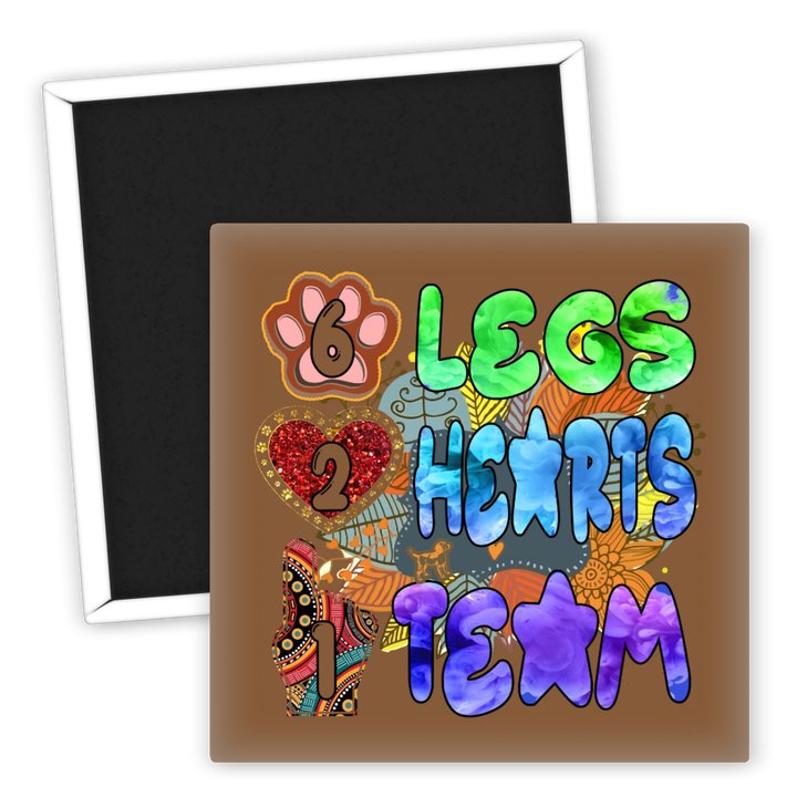 Zum Produkt Kühlschrankmagnet für Hundeliebhaber 6 Legs 2 Hearts Team