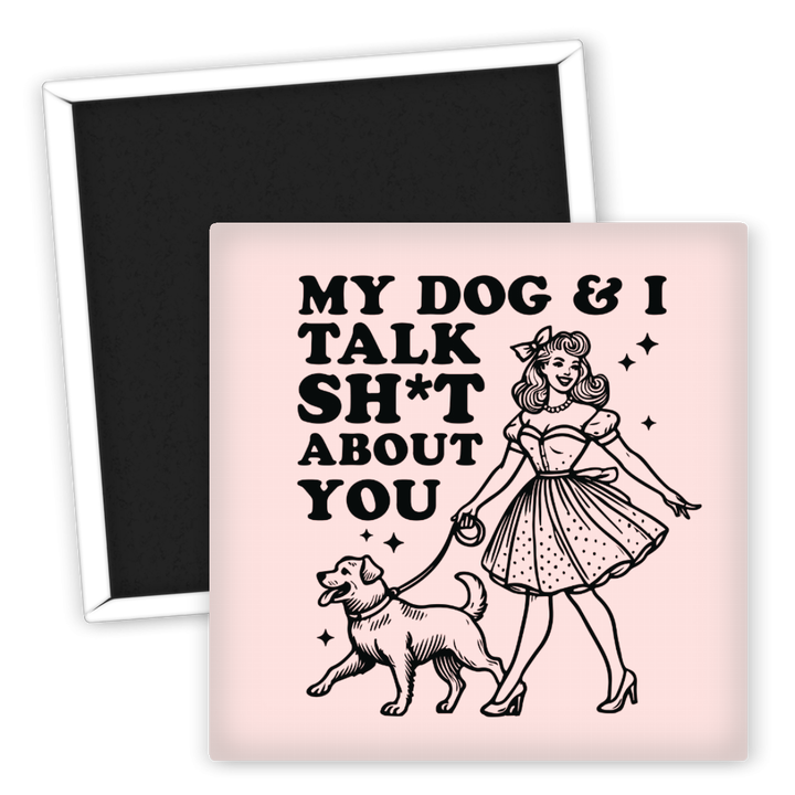 Zum Produkt Kühlschrankmagnet für Hundeliebhaber Sprechende Hunde und Mädchen
