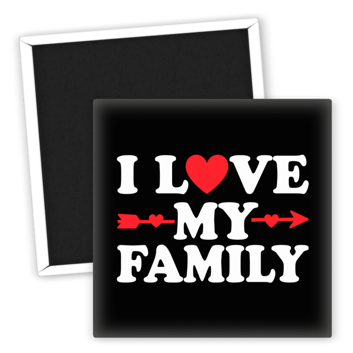 Zum Produkt Kühlschrankmagnet I love my family Herz Motiv Geschenkidee