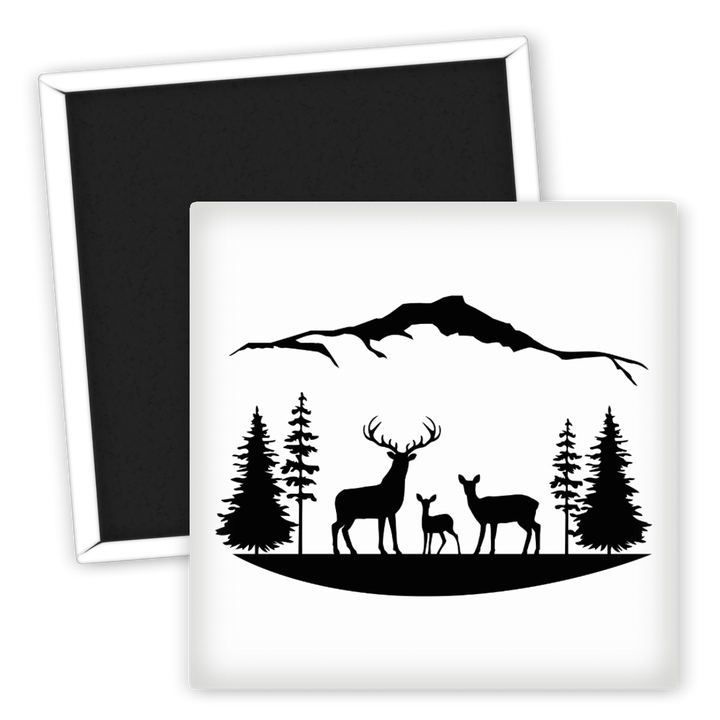 Zum Produkt Kühlschrankmagnet Naturmotiv Rehe und Bäume für Familie Freunde