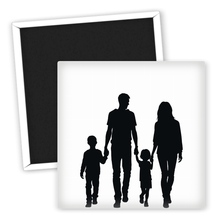 Zum Produkt Kühlschrankmagnet Familie zusammenhalten Motiv schwarzweiß