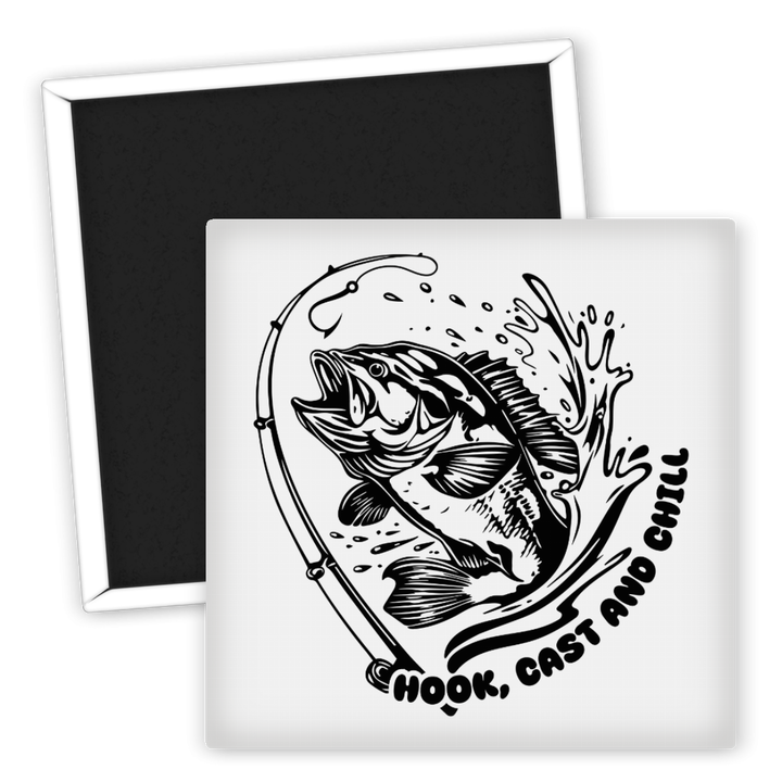 Zum Produkt Kühlschrankmagnet Angeln Motiv Hook Cast and Chill Fischen
