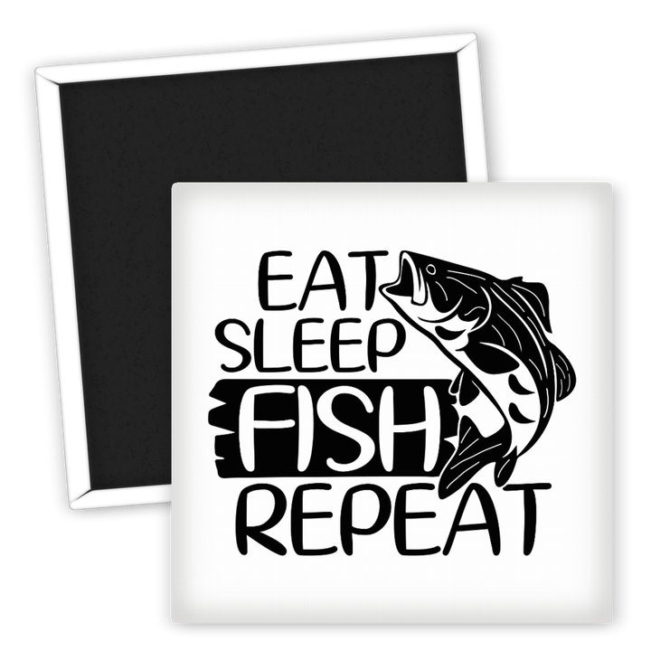 Zum Produkt Kühlschrankmagnet Angeln Eat Sleep Fish Repeat Motiv