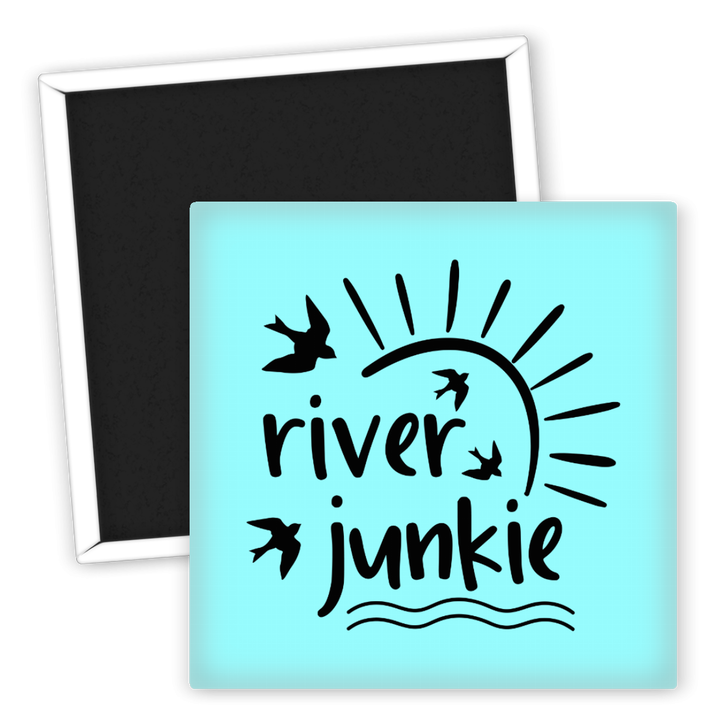 Zum Produkt Kühlschrankmagnet River Junkie Angler Geschenk für Fischliebhaber