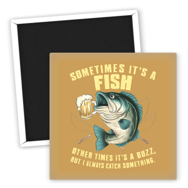Zum Produkt Kühlschrankmagnet Angeln Motiv Fisch mit Bier und Rute