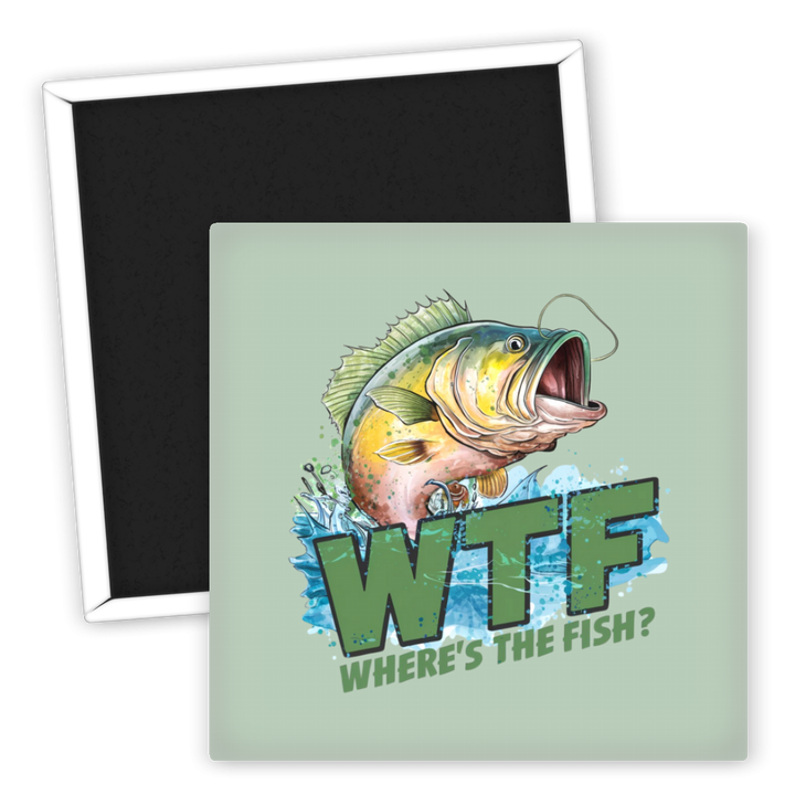 Zum Produkt Kühlschrankmagnet Angeln WTF Wo ist der Fisch?