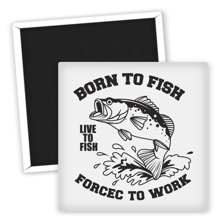 Zum Produkt Kühlschrankmagnet Angler Born to Fish Live to Fish Motiv