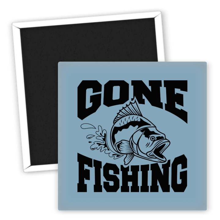 Zum Produkt Kühlschrankmagnet Angeln Motiv Gone Fishing mit Fischdesign