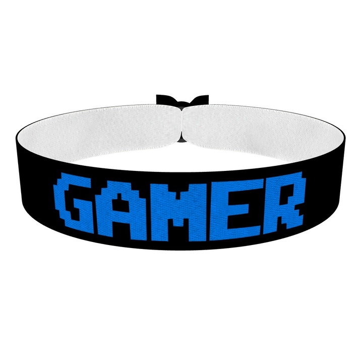 Zum Produkt Gamer schwarz/blau Stoffarmband