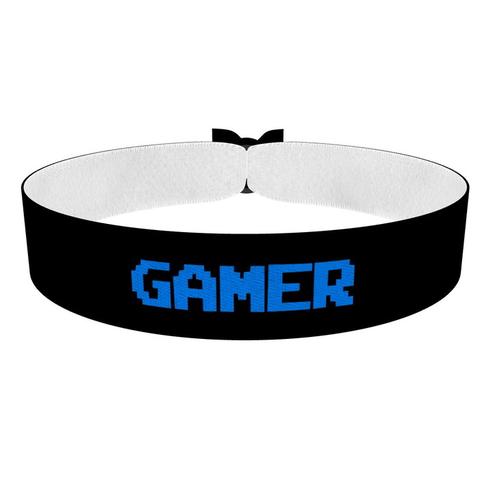 Zum Produkt Gamer small schwarz/blau Stoffarmband