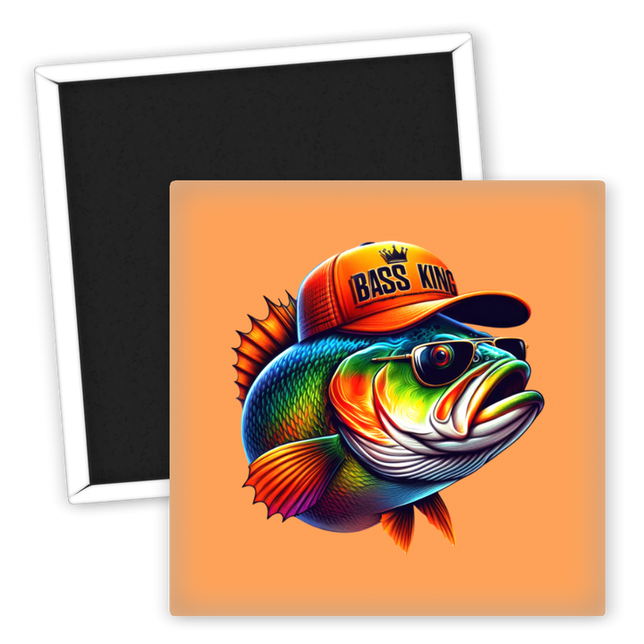 Zum Produkt Kühlschrankmagnet Bass King angeln Cooler Fisch Motiv