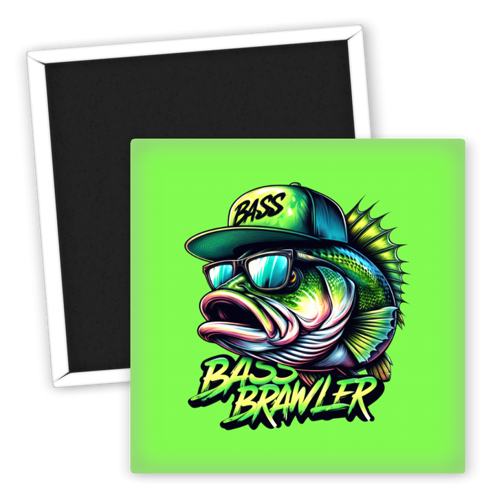 Zum Produkt Kühlschrankmagnet Bass Brawler mit coolem Fischmotiv Angeln