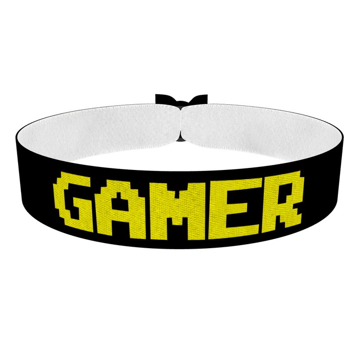 Zum Produkt Gamer schwarz/gelb Stoffarmband