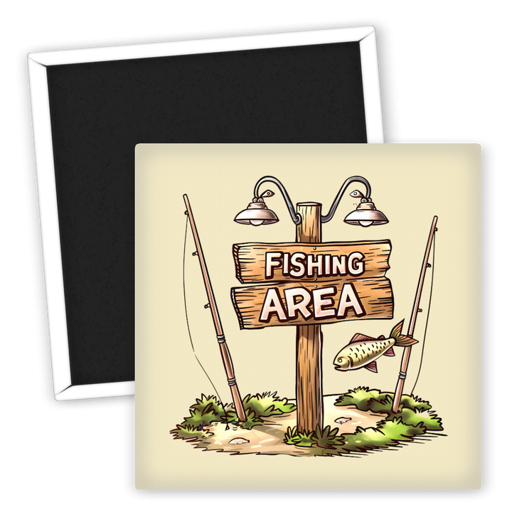Zum Produkt Kühlschrankmagnet Angeln Fishing Area mit Fischmotiv