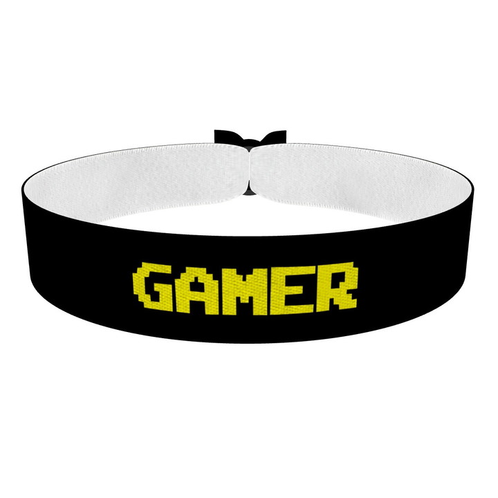 Zum Produkt Gamer small schwarz/gelb Stoffarmband