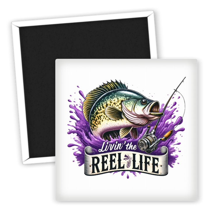 Zum Produkt Kühlschrankmagnet Angeln Livin the Reel Life Fisch Motiv