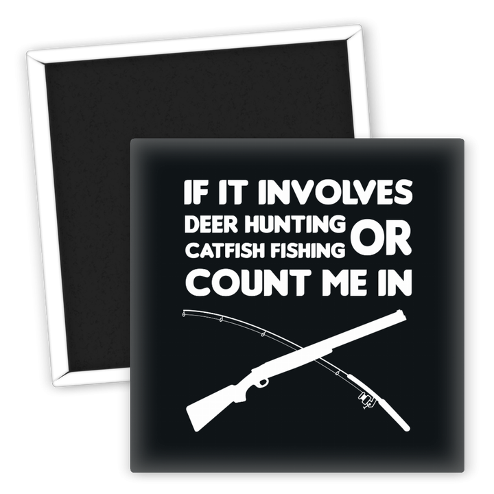 Zum Produkt Kühlschrankmagnet Angeln Catfish Fishing und Deer Hunting Motiv