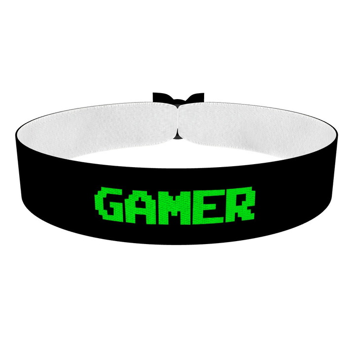 Zum Produkt Gamer small schwarz/grün Stoffarmband