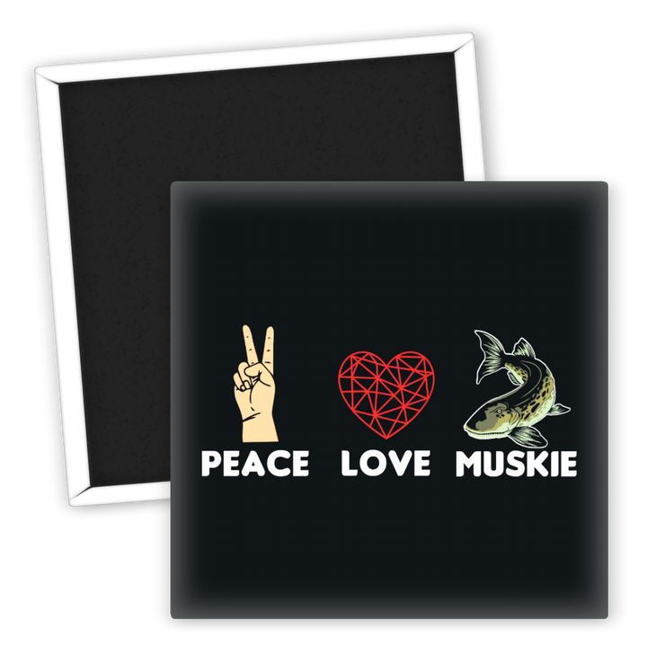 Zum Produkt Kühlschrankmagnet Peace Love Muskie Angeln für Fischliebhaber
