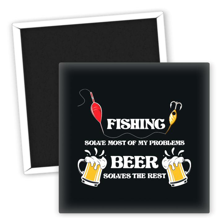 Zum Produkt Kühlschrankmagnet Angeln Bier und Fischen lösen meine Probleme