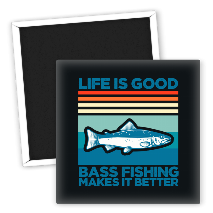 Zum Produkt Kühlschrankmagnet Angeln Bass Fishing Lebensfreude Geschenk