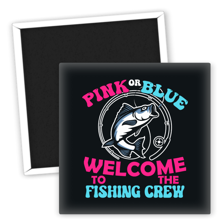 Zum Produkt Kühlschrankmagnet Fishing Crew Pink or Blue Angeln Deko