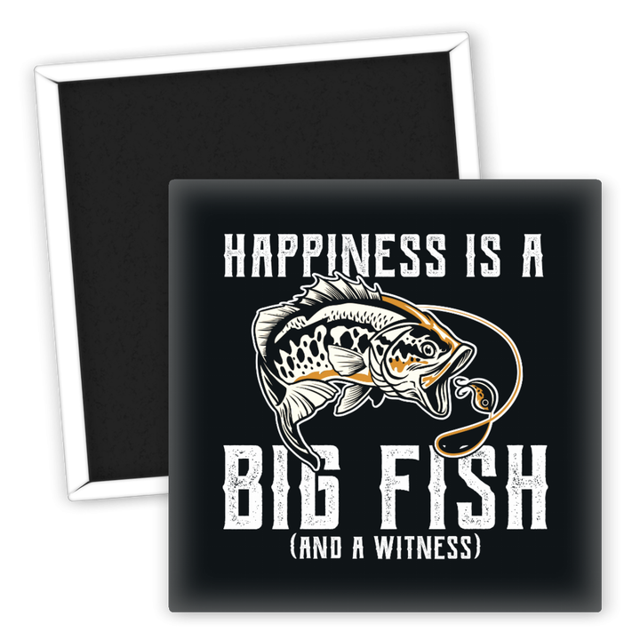 Zum Produkt Kühlschrankmagnet Angeln Happiness Big Fish und ein Zeuge