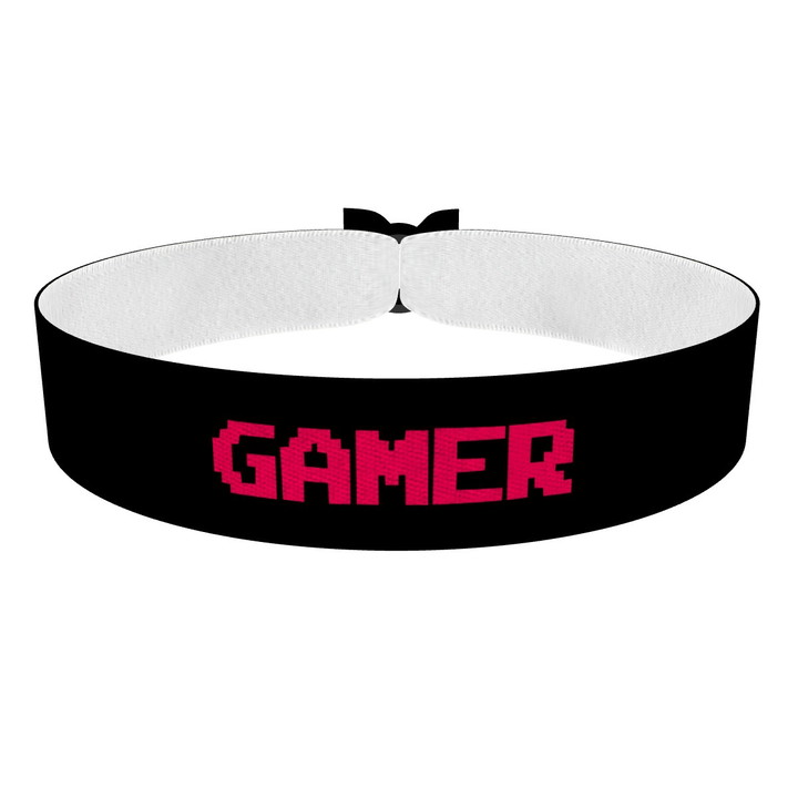 Zum Produkt Gamer small schwarz/pink Stoffarmband