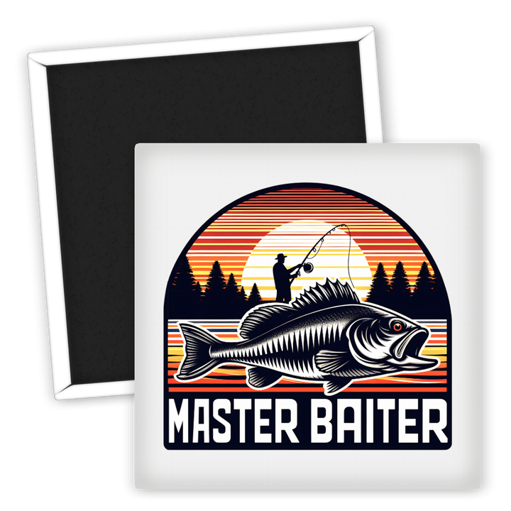 Zum Produkt Kühlschrankmagnet Angeln Master Baiter mit Fisch und Angler