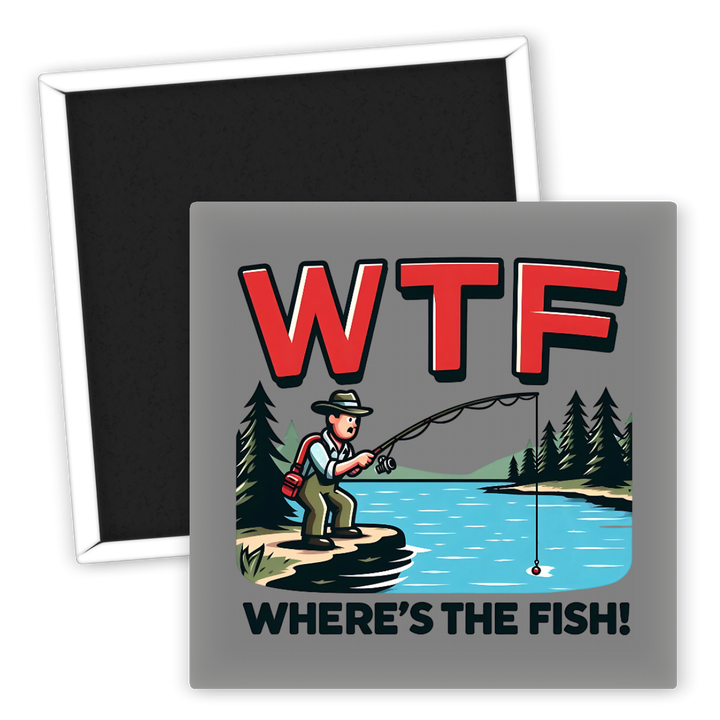 Zum Produkt Kühlschrankmagnet Angeln WTF Where's the Fish motivierend