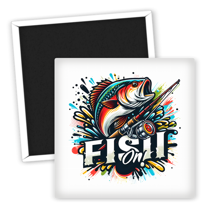 Zum Produkt Kühlschrankmagnet Angeln Motiv Fisch und Angelrute Colorful