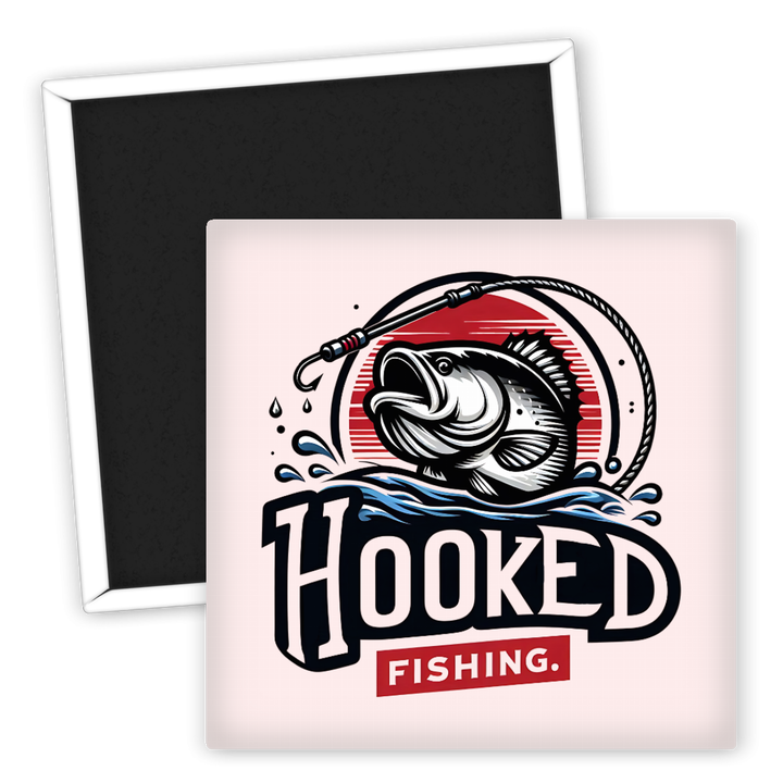 Zum Produkt Kühlschrankmagnet Angeln Motiv Hooked Fishing Fisch Design