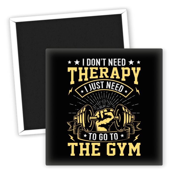 Zum Produkt Fitness Kühlschrankmagnet Therapie braucht das Gym Motiv