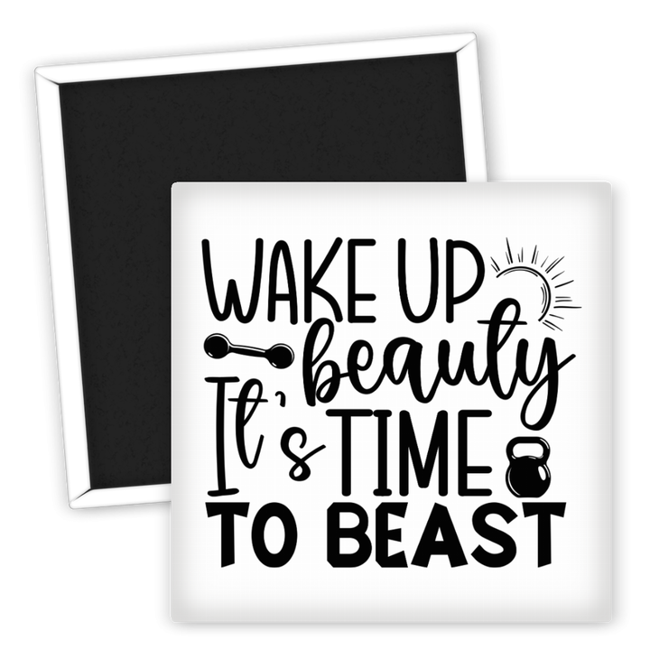 Zum Produkt Kühlschrankmagnet Fitness Wake Up Beauty Zeit zu Beast