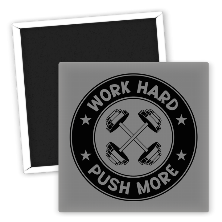 Zum Produkt Kühlschrankmagnet Fitness Work Hard Push More Motiv