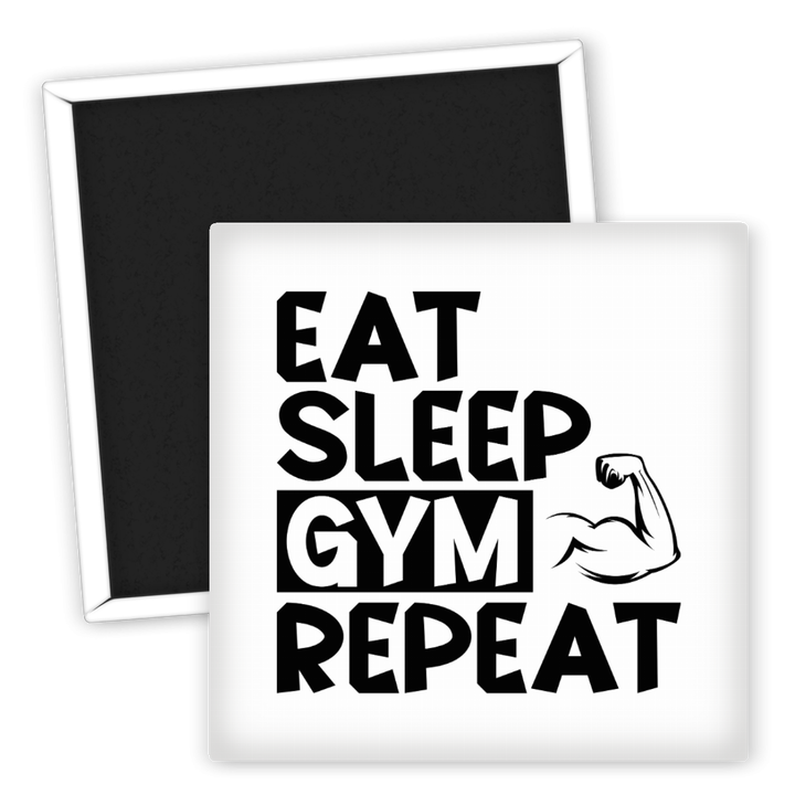 Zum Produkt Kühlschrankmagnet Eat Sleep Gym Repeat für Fitnessliebhaber