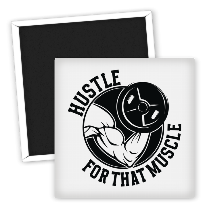 Zum Produkt Kühlschrankmagnet Fitness Hustle for That Muscle Motiv