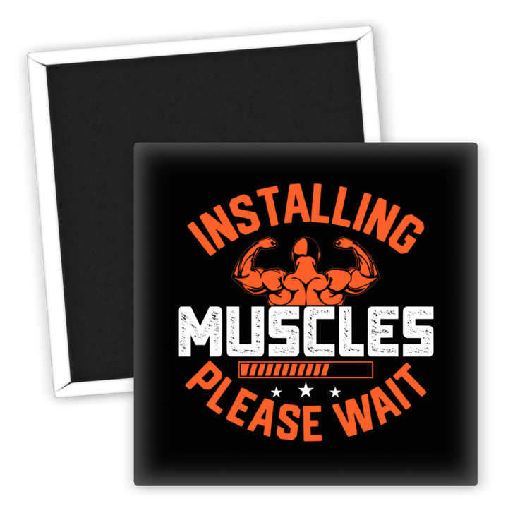 Zum Produkt Kühlschrankmagnet Fitness Motiv Muskelaufbau Bitte Warten