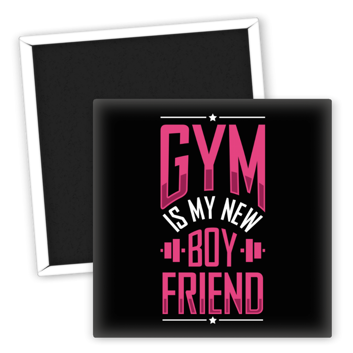 Zum Produkt Kühlschrankmagnet Gym ist mein neuer Freund Fitness Motiv