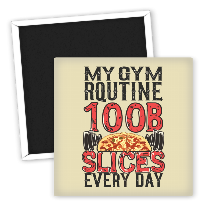 Zum Produkt Kühlschrankmagnet Fitness Mein Gym Routine Pizza Motivation