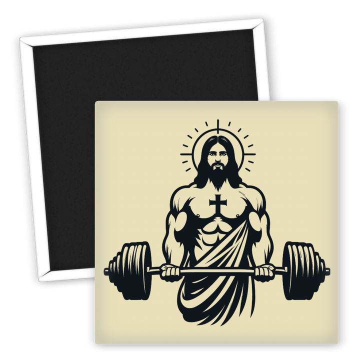 Zum Produkt Fitness Kühlschrankmagnet mit kraftvollem Motiv Sport und Glauben